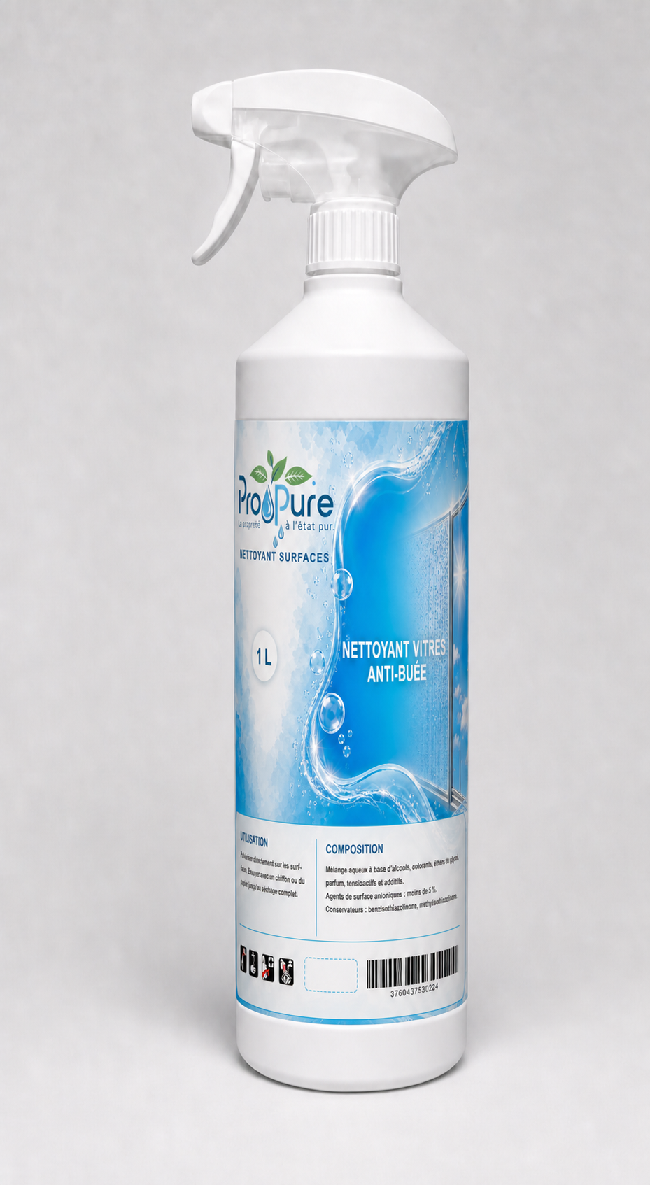 Spray blanc Pro Pure Nettoyant vitres anti-buée 1 L